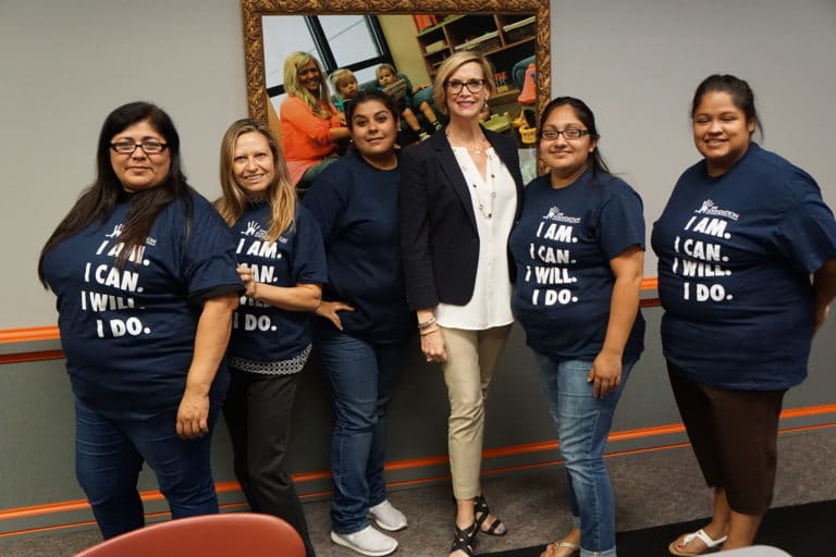 graduates of the Teacher Education program at UCO with Mary Melon