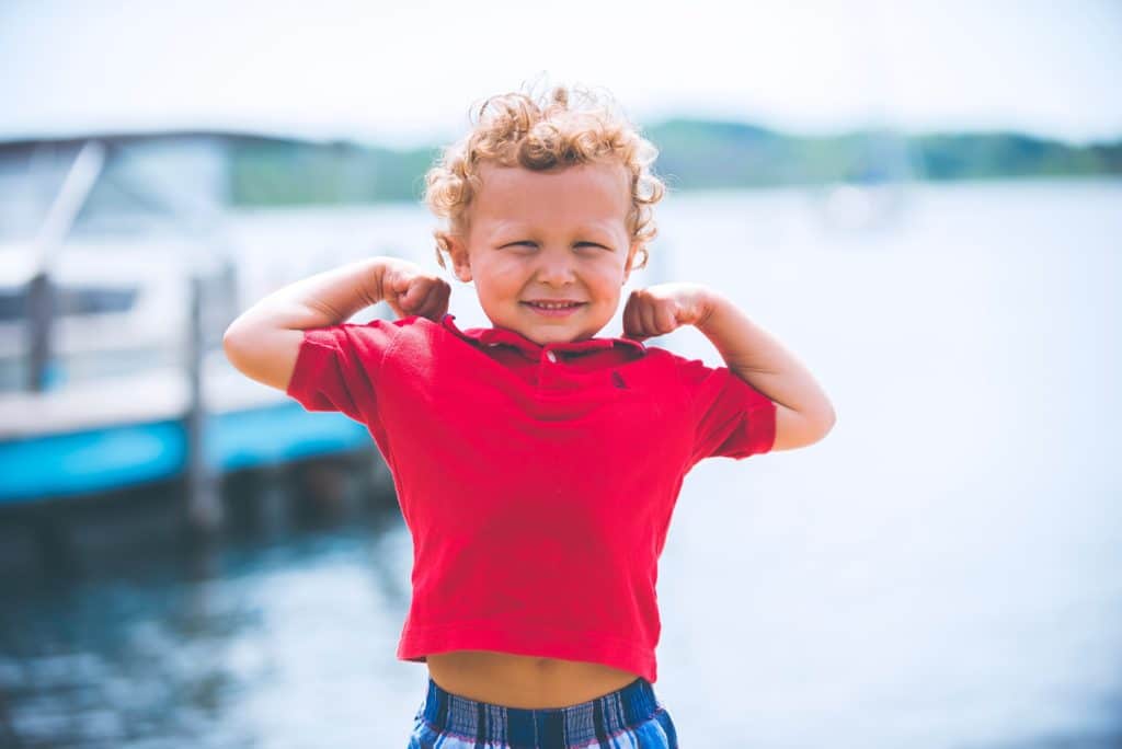 toddler posing